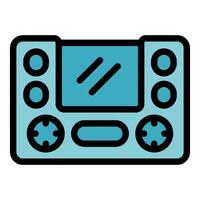 Retro handheld gaming console illustrating portable entertainment vector