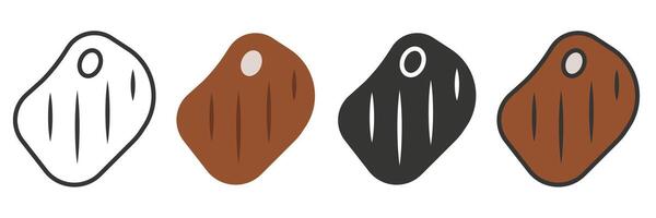 A set of pork meat. Pork in different styles. For your kitchen. Steak meat. vector