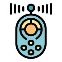 Remote control sending signals with control pad and buttons vector