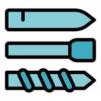 Set of drilling tools showing different drill bits for various applications vector