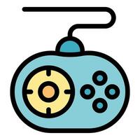 Retro wired game controller connecting to gaming console vector