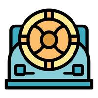 Retro radio tuner showing frequency control, vintage audio technology vector