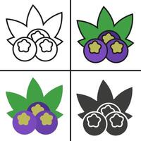 blueberry in different styles. blueberry icon. A set of different blueberry. vector