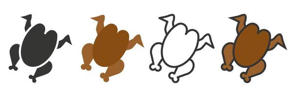 Chicken meat in different styles. A set of chicken meat. For your kitchen. Chicken carcass. vector