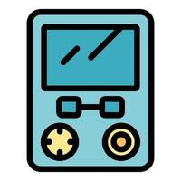 Retro handheld gaming console providing entertainment and nostalgia vector