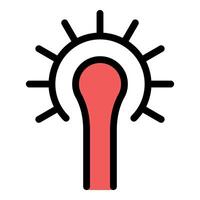 Light bulb shining with bright rays representing innovative idea vector