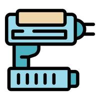 Cordless drill with battery pack for construction and diy projects vector