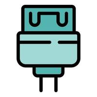 Modern type c usb connector transmitting digital data vector