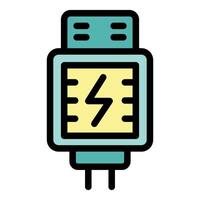 Usb flash drive showing electricity symbol is connecting to device vector