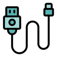 Usb cable connecting electronic devices for charging and data transfer vector