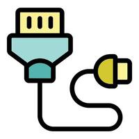 Usb cable connecting showing data transfer and power supply vector