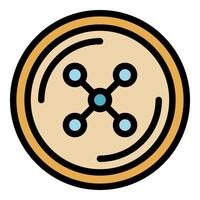 Round clothing button with four holes connecting in center vector
