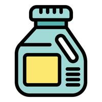 Big plastic bottle with handle and blank label for detergent or milk vector
