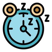 Sleeping alarm clock showing time to sleep vector