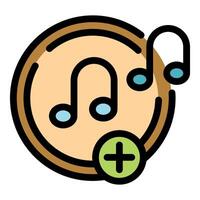 Adding music notes to playlist icon representing song collection vector