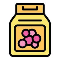 Detergent package with pink soap bubbles logo representing cleanliness vector