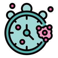 Nano clock measuring time at nanoscale for nanotechnology research vector