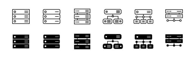 Server icon set. Web network database. Cloud storage server icon vector