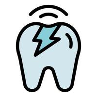 Toothache causing sharp pain symbolized by lightning bolt vector