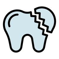 Broken tooth showing enamel damage from decay or trauma vector