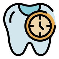 Tooth showing time passing, emphasizing dental hygiene importance vector