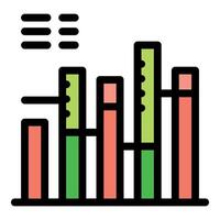 Colorful bar chart representing market analysis and data tracking progress vector