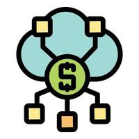 Cloud computing managing money online transaction system vector