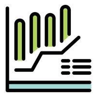 Growing bars chart representing increasing statistics with menu icon vector