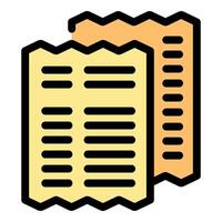 Two receipts representing shopping and expenses tracking vector