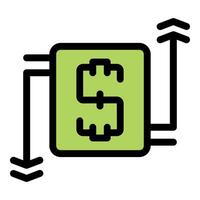 Digital dollar increasing and decreasing its value, online money transaction vector