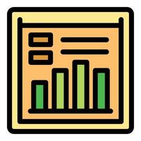 Report showing growing bar chart and statistics data vector