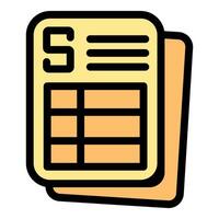 Spreadsheet software representing financial data analysis and reporting vector