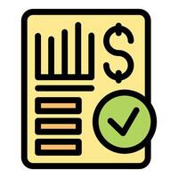 Financial report showing positive growth and approved status vector