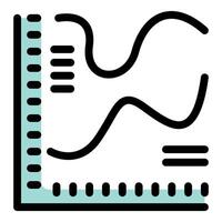 Graph showing data analysis with fluctuating lines and measurement indicators vector