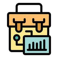 Fintech tool showing growing bar chart and electronic circuitry vector