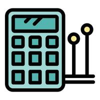 Calculator with graph showing increasing profits vector
