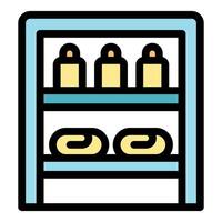 Supermarket shelf displaying products ready for purchase vector