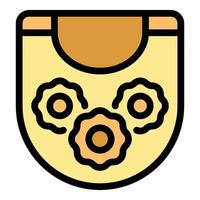 Pocket with three gears showing engineering or settings concept vector