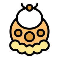 Crescent moon hiding behind fluffy clouds with antennae on top vector