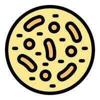 Petri dish showing growing bacteria and microbes under microscope vector