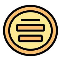 Round button showing three horizontal lines representing menu icon vector