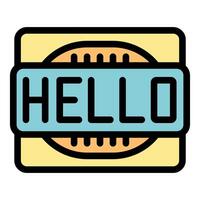 Hello box showing greeting and round shape design vector