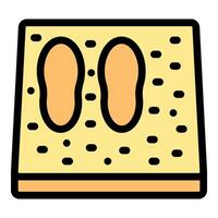 Orthopedic insoles showing correct foot placement for posture correction vector