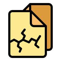 Damaged documents showing cracks, data loss or corruption concept vector