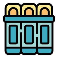 Three markers pack in a row creating colorful artwork vector