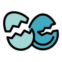Two broken eggshells symbolizing new beginnings and fresh starts vector