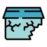 Damaged house foundation showing cracks and deterioration vector