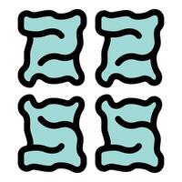 Four turquoise bean bags seamlessly tiled, creating repeating relaxing pattern vector