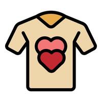 Beige t shirt showing two overlapping hearts symbolizing love and affection vector