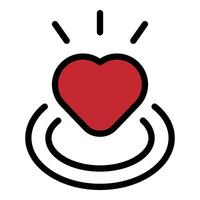 Red heart vibrating with love and affection vector